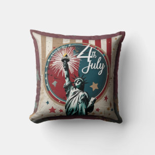 Vintage 4th July Liberty Throw Pillow
