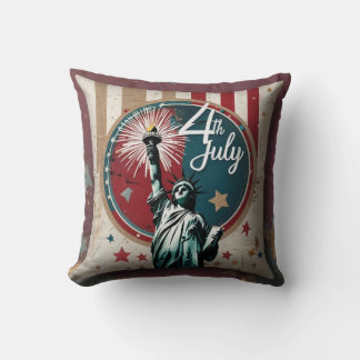 Vintage 4th July Liberty Throw Pillow