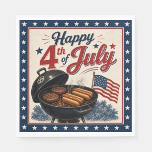 Vintage 4th of July BBQ Party Napkin