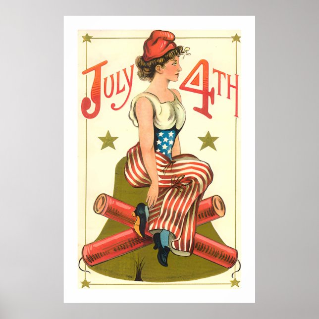 Vintage 4th Of July logo Poster (Front)