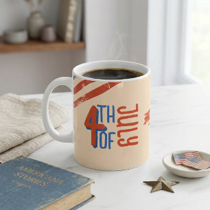 Vintage 4th of July Patriotic USA Independence Day Coffee Mug