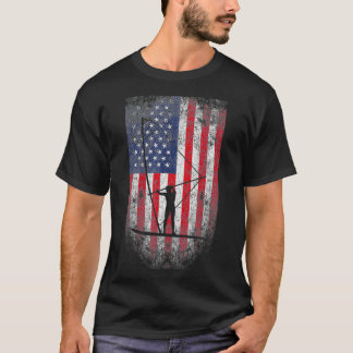 Vintage 4th Of July USA Flag Windsurfing Windsurfe T-Shirt
