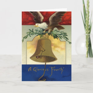 Vintage 4th of July with Eagle and Liberty Bell Card