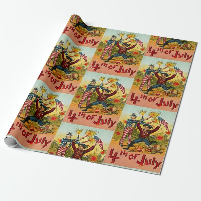 Vintage 4th of July  Wrapping Paper (Unrolled)