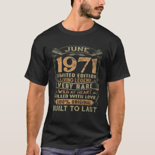 Vintage 50 Years Old June 1971 50Th Birthday Gift T-Shirt