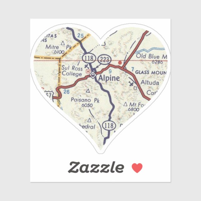 Vintage 50's Alpine Texas Map (Sheet)