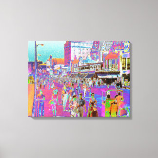 Vintage 50s Atlantic City Boardwalk Retro Popart Canvas Print