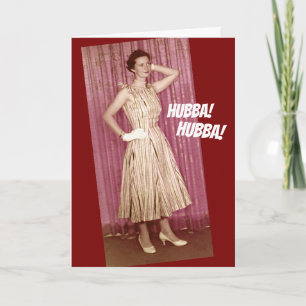 Vintage 50's Lady Showing Off Her Stuff Card