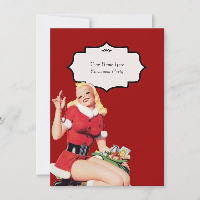 Vintage 50's Pinup Girl Invitation (Front)