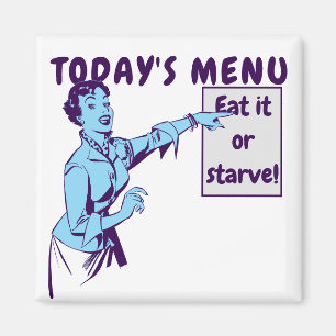 Vintage 50's Pointing Woman Funny Template Magnet