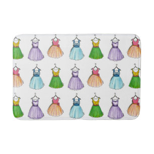 Vintage 50s Prom Party Dresses Retro Fashionista Bath Mat