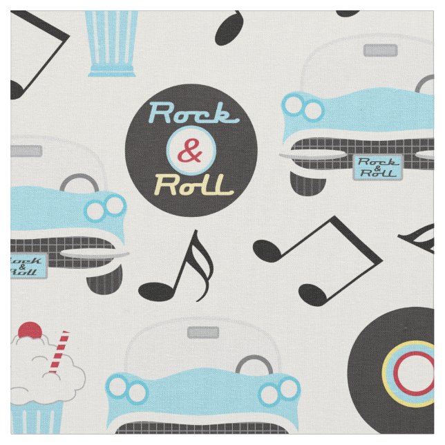 Vintage 50s Sock Hop Fabric (Close Up)