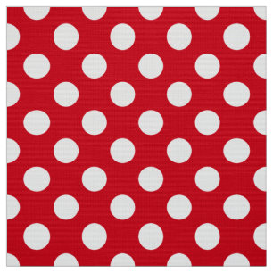 Vintage 50's Style Red and White Polka Dot Pattern Fabric