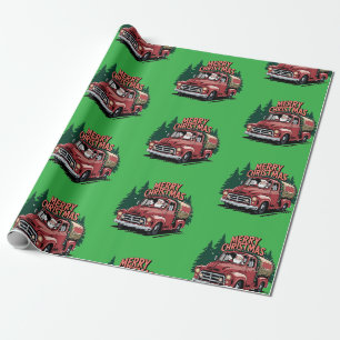 Vintage 50's truck Christmas Wrapping Paper