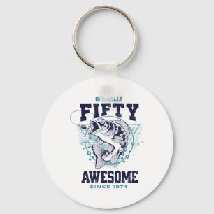 Vintage 50th 50 Bday B Fishing 1974 50 Year Old Me Keychain