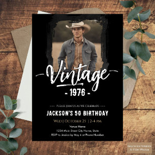 Vintage 50th Birthday Invitation