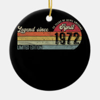 Vintage 50th Birthday Legend Since April 1972 50
