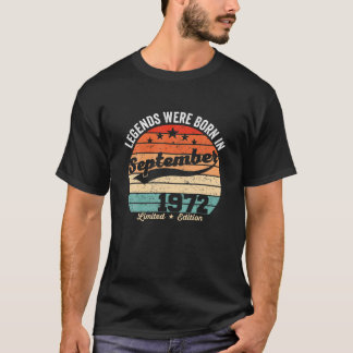 Vintage 50Th Birthday Legends Were Born In Septemb T-Shirt