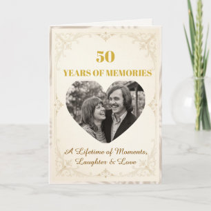 Vintage 50th Birthday Photo Memories Card