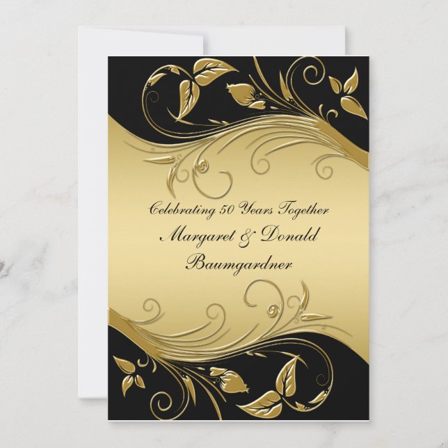 Vintage 50th Wedding Anniversary Invitation (Front)