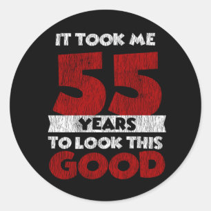 Vintage 55 Years Old Funny 55th Birthday Gift Classic Round Sticker