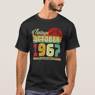 Vintage 55th Birthday Awesome Since October 1967 T-Shirt