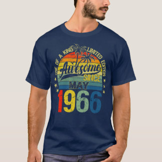 Vintage 56 Years Old May 1966 Decorations 56th Bir T-Shirt