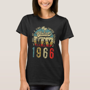 Vintage 56 Years Old May 1966 Decorations 56th Bir T-Shirt