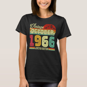 Vintage 56th Birthday Awesome Since October 1966 T-Shirt