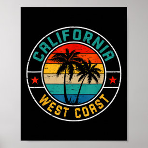 Vintage 60s 70s West Coast Beach Funny Palm Tree C Poster