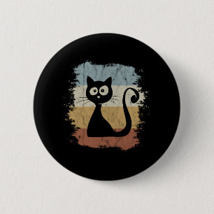 Vintage 60s Colours Retro Comic Cat Cute Kitty Gif 2 Inch Round Button