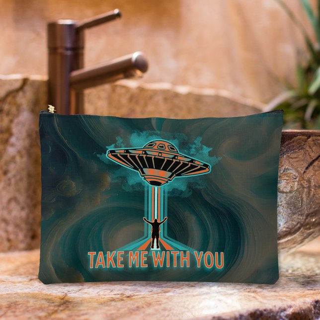 Vintage 60's Style Flying Saucer  Accessory Pouch (Creator Uploaded)