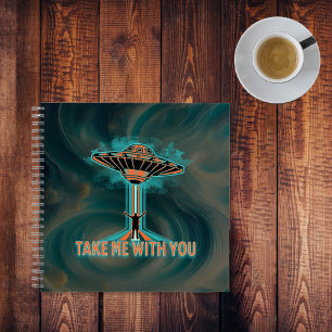 Vintage 60's Style Flying Saucer Notebook