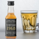 Vintage 60th Birthday Party Favour Black Liquor Bottle Label<br><div class="desc">Funny black mini liquor bottle labels for his 60th birthday party favours. Personalize the "Take a Shot He's Still Hot" text if desired,  "Vintage, " the year he was born,  his name and the party date.</div>