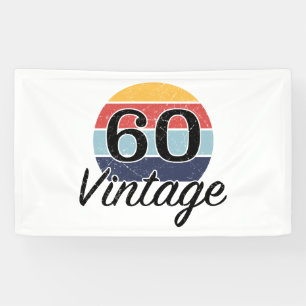Vintage 60th Birthday Sunset Banner