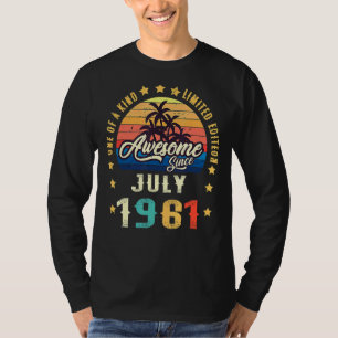 Vintage 61st Birthday Awesome Since July 1961 Epic T-Shirt