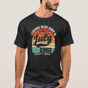Vintage 61th Birthday Legends Were Born In July 19 T-Shirt