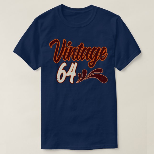 Vintage 64 Years Old Birthday T-Shirt (Design Front)
