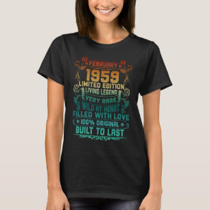 Vintage 64 Years Old February 1959 64th Birthday T-Shirt