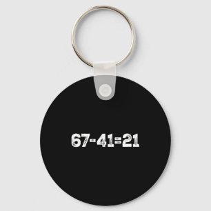 Vintage 67-21=41 Funny Gen Z Math Meme Trendy Back Keychain