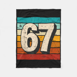 Vintage 67 Meme Retro Six Seven Number Funny 6 7 M Fleece Blanket