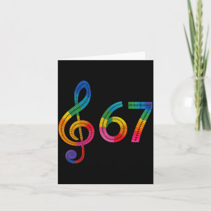 Vintage 67 Music Meme Slang Six Seven Teacher Funn Card