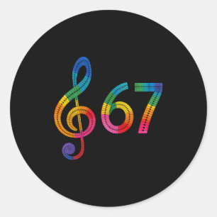 Vintage 67 Music Meme Slang Six Seven Teacher Funn Classic Round Sticker