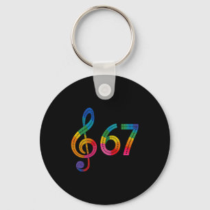 Vintage 67 Music Meme Slang Six Seven Teacher Funn Keychain