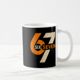 Vintage 67 Six Seven 6 7 Number Retro 67 Meme  Coffee Mug