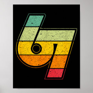 Vintage 6 7 Meme Six Seven Logo Namaste Funny Hall Poster