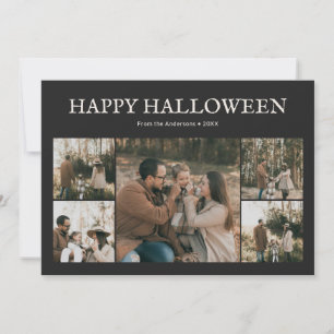 Vintage 6 Photo Halloween Black Holiday Card