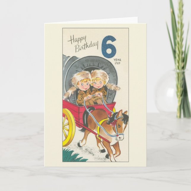 Vintage 6 Year Old Birthday Card (Front)