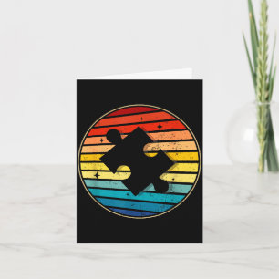 Vintage 70s 80s puzzle autism awareness day kids card