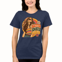 Vintage 70s Better Days Ahead Hippie Girl Retro Ae